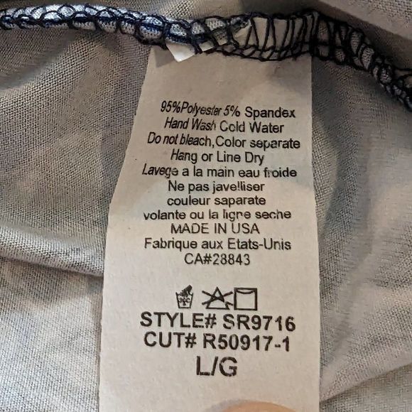 NEW Blue Floral Bodysuit Off-shoulder Ruffle sleeves and front Size Large - Picture 10 of 10